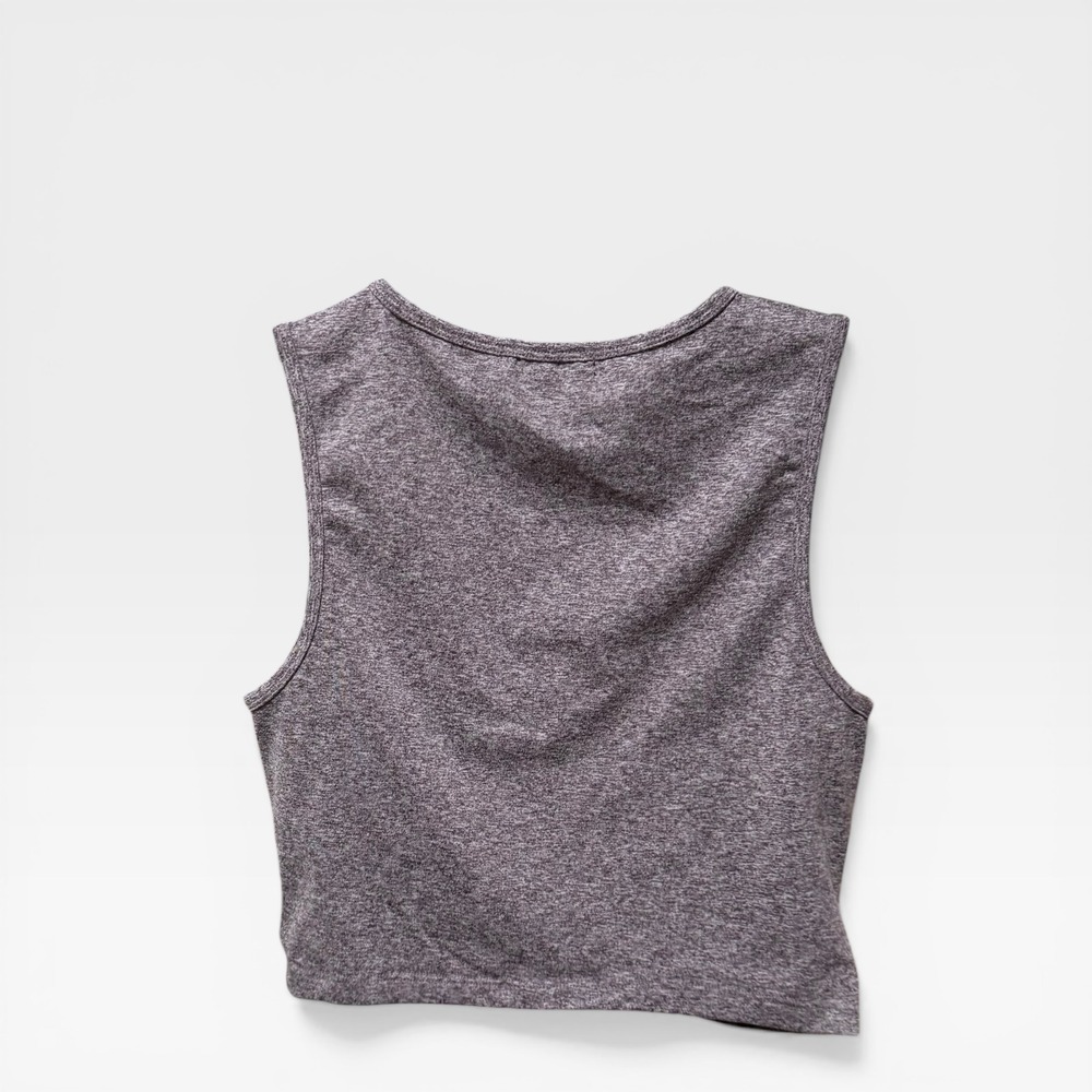 Zobha Crop Top Women S Purple Excellent Twist Front Space Dye Athletic Tank - Picture 3 of 5